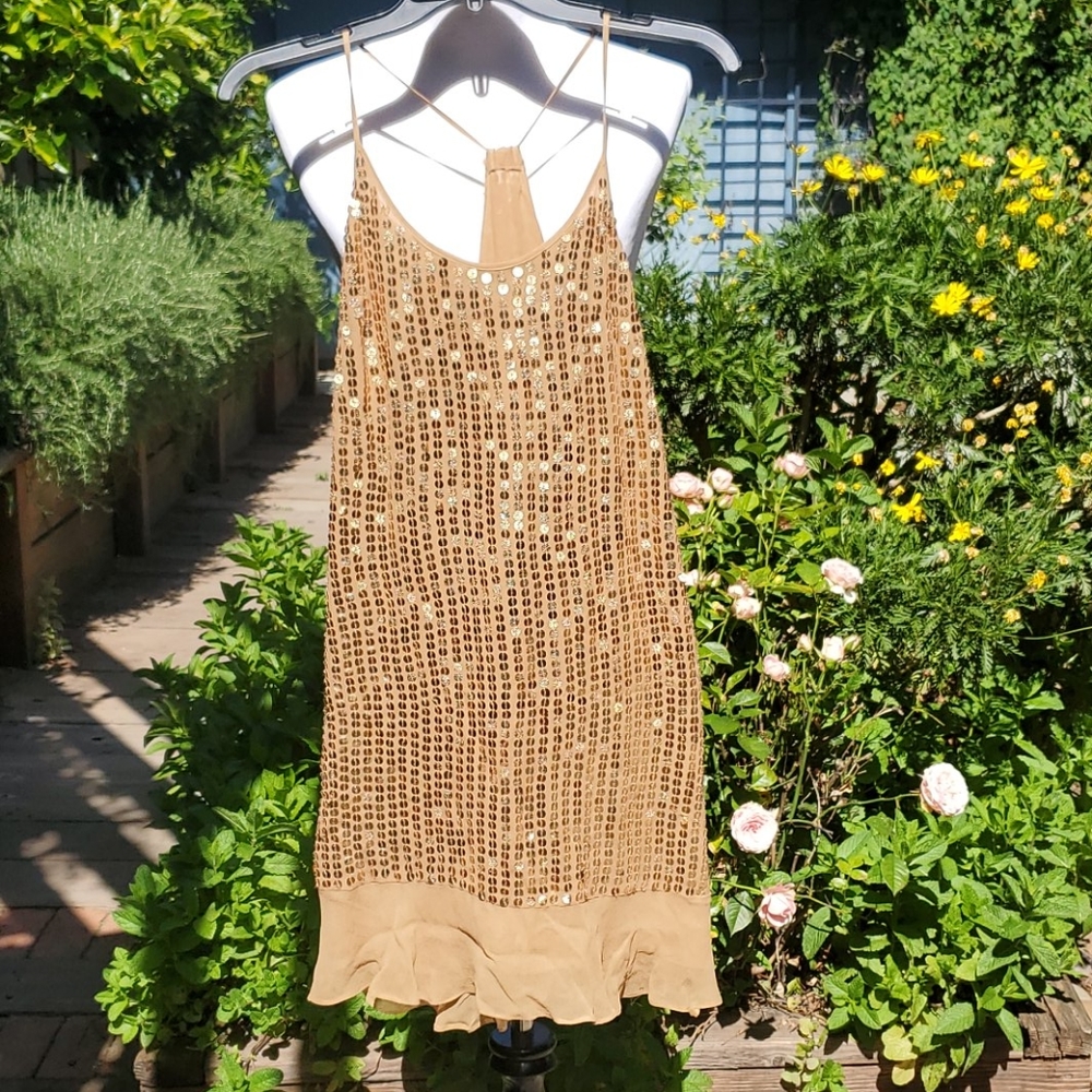 Gold sequence dress
